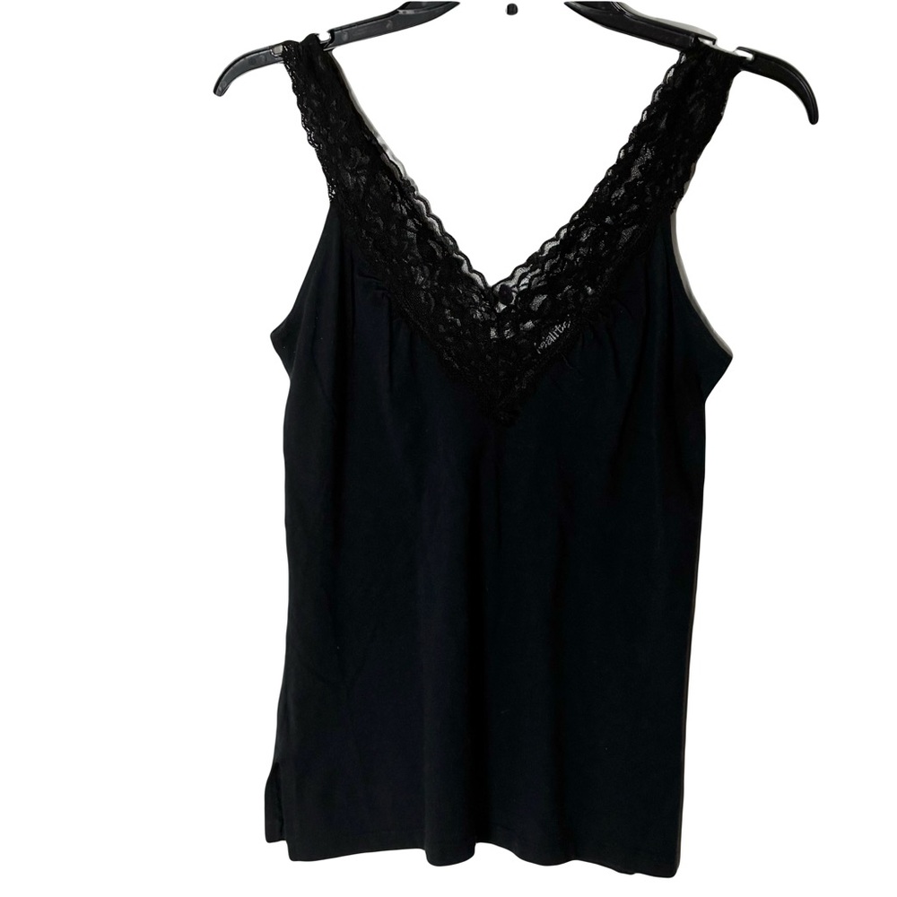 Realitee Black Lace Camisole Small USA Y2K Baddie Coquette VTG Whimsygoth Punk
